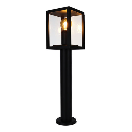 Tuinpaal modern staande buitenlamp | 60CM | Zwart | E27 fitting | Aan foto