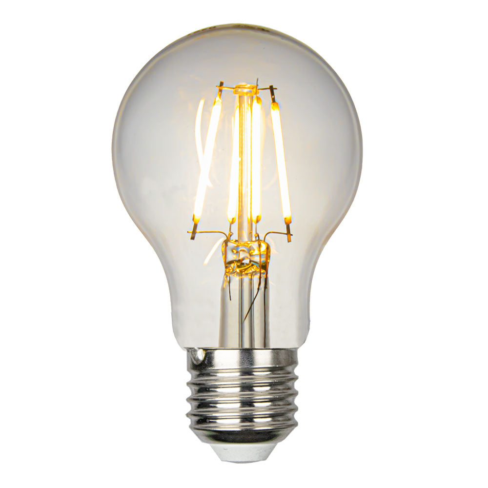 LED Filament lamp 6W | A60 | Helder | 3-step Dimbaar | E27 | 2700K - Warm wit | Aan foto