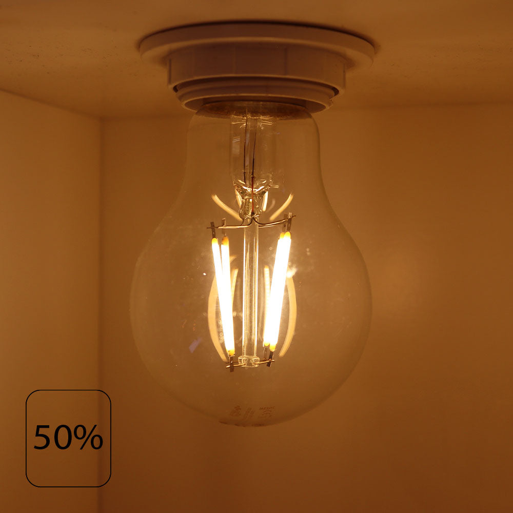 LED Filament lamp 6W | A60 | Helder | 3-step Dimbaar | E27 | 2700K - Warm wit | 50%