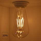 LED Filament lamp 6W | ST64 | 3-step Dimbaar | E27 | 2700K - Warm wit | 20%