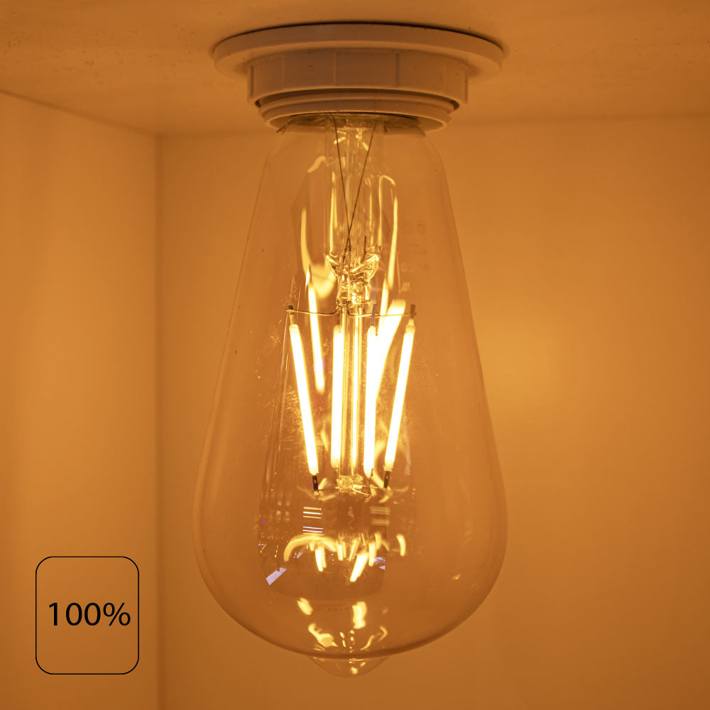 LED Filament lamp 6W | ST64 | 3-step Dimbaar | E27 | 2700K - Warm wit | 100%