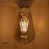 LED Smoked Filament lamp | 6W | ST64 | 3-step Dimbaar | E27 | 2700K - Warm wit | 20%