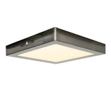 LED Plafondlamp vierkant | 18 watt | Mat chrome | IP20 | 4000K (naturel wit) - voorkant