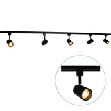 LED 1 fase rails zwart bundel set inclusief 5x railspots