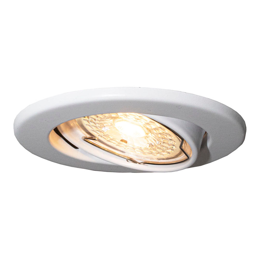 LED witte inbouwspot 63mm kantelbaar gu10 - spot gekanteld met lichtbron aan