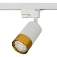 LED 1-fase Railspot | Wit en Goud | GU10 fitting - vooraanzicht