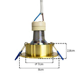 LED Inbouw Spot | Ø70mm | Rond | Goud | Met fitting | Afmetingen