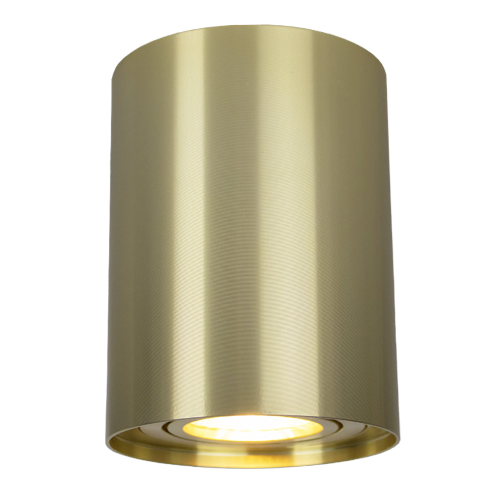 Opbouwspot armatuur goud | 98 x 124mm | Rond | GU10 fitting | Aan foto