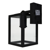 Wandlamp buiten metaal en glas | Modern | E27 fitting | Zwart | Achter perspectief