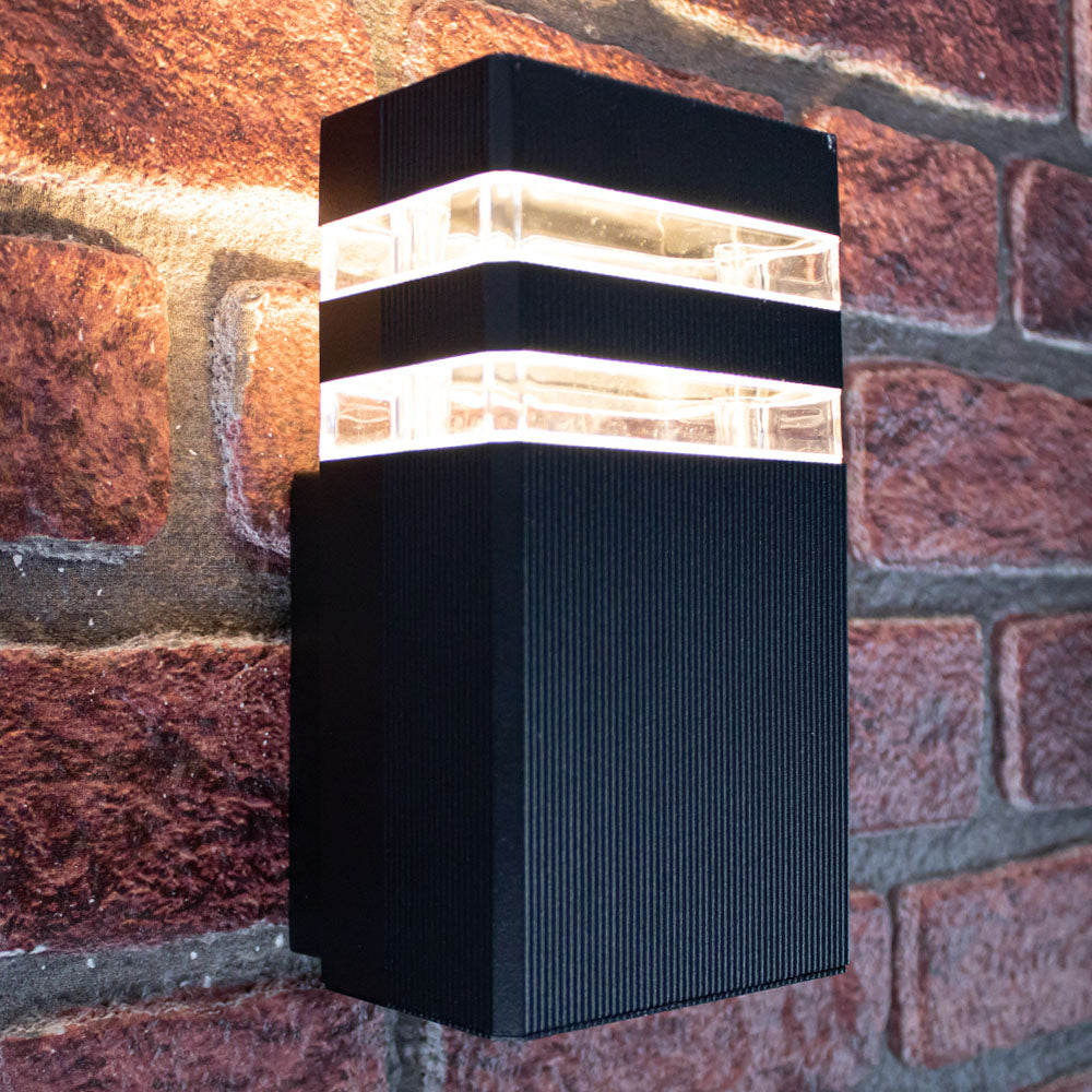 LED Buiten Wandlamp | vierkant | GU10 | zwart | IP54 | dimbaar