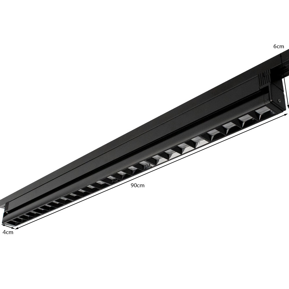 LED 1-fase railarmatuur 90 cm 36 Watt naturel wit - afmetingen