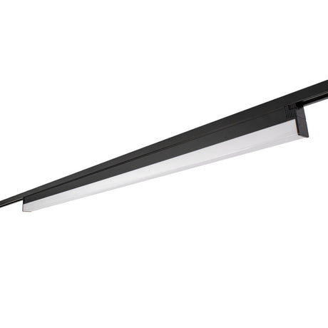 LED 1-fase railarmatuur zwart 120 cm 50 watt 400K - naturel wit - vooraanzicht lamp uit