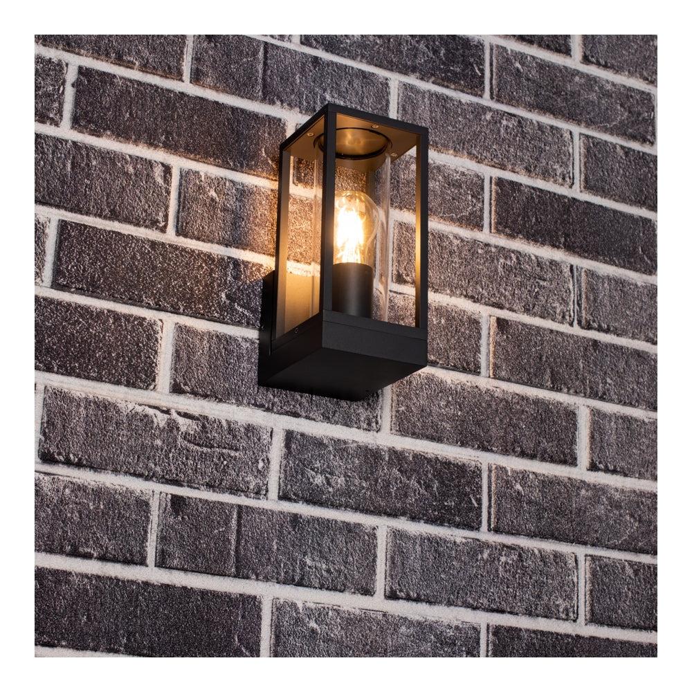 LED Buiten wandlamp-Dakota-IP44-1x E27-antraciet-vooraanzicht-aan de muur-