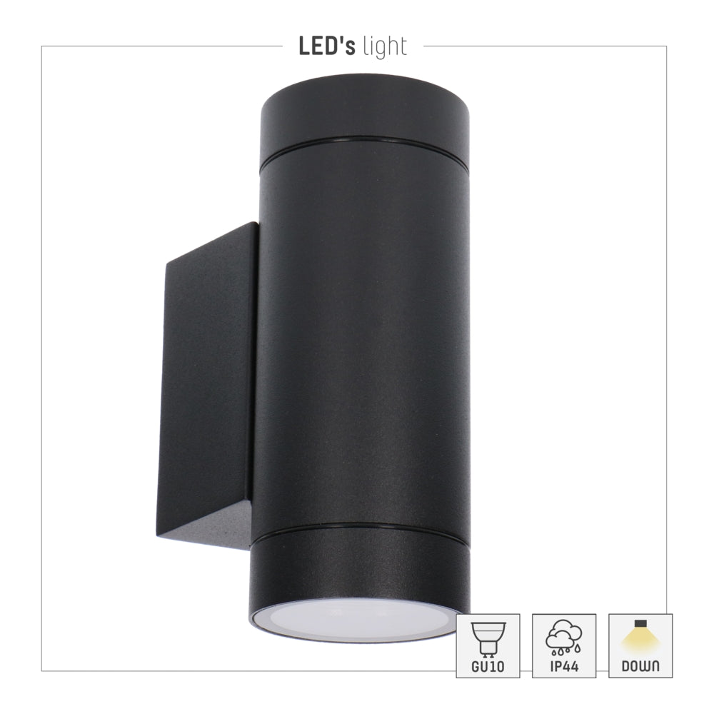 LED Buiten lamp-Nubia-IP44-2x GU10-Antarciet-zijaanzicht