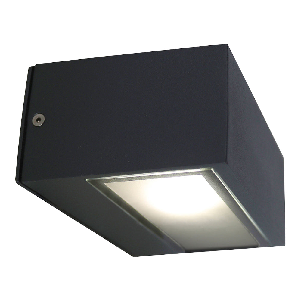 LED Moderne Buiten Wandlamp | G9 | IP44 | Antraciet | Aan foto 1