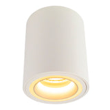 Opbouw spot armatuur wit | 80x100mm | Rond | GU10 fitting - vooraanzicht - lamp aan