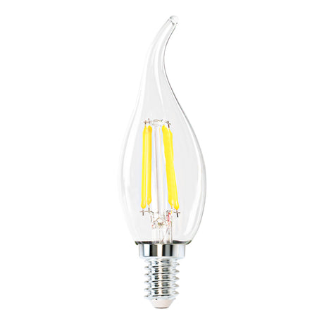 LED Filament kaarslamp met tip 4W | Dimbaar | E14 | 2700K - Warm wit - vooraanzicht lamp uit