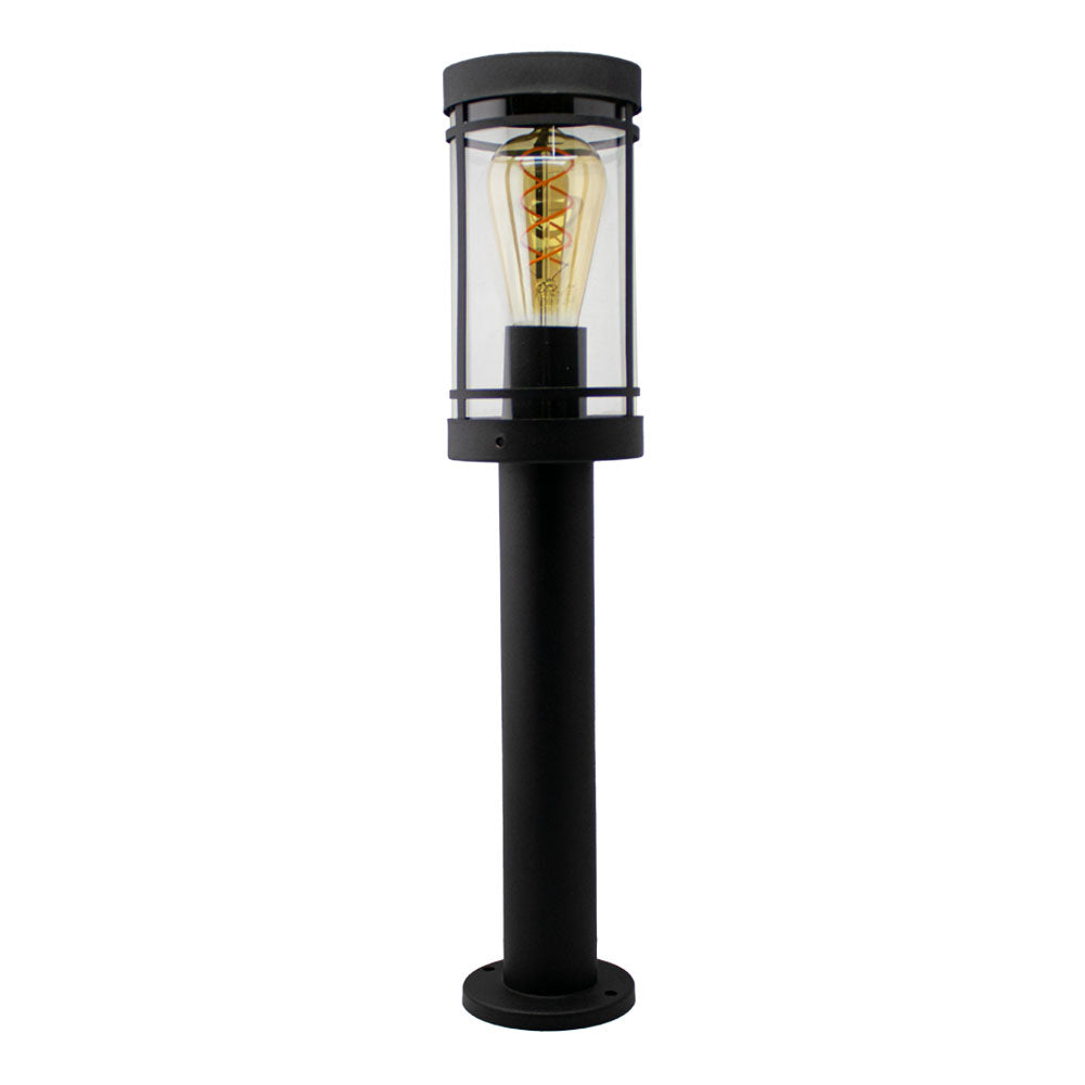 LED Tuinpaal - sokkel - Staande buitenlamp | 50cm | Zwart | IP44 - HOEDY - vooraanzicht lamp uit