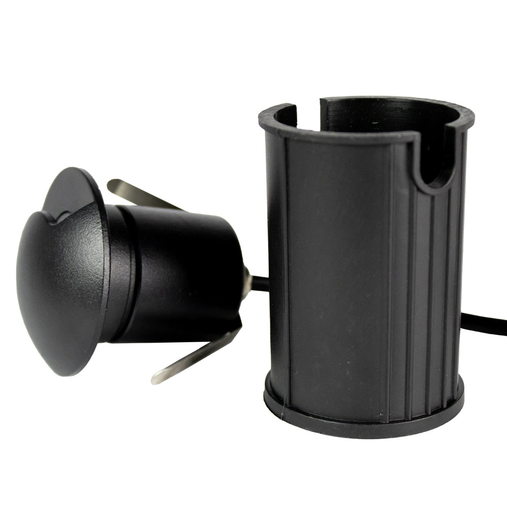 LED Grondspot zwart | Zijkant licht | Rond | 3 Watt | Waterdicht | 240 lumen | 3000K | Los