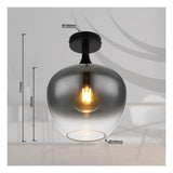 Plafondlamp MAXY ø24CM  E27 1-Lichts Smoked