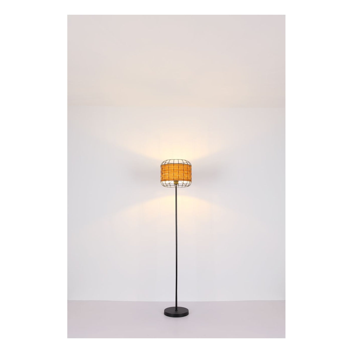 Plafondlamp ELMAR ø150CM  E27 Matt zwart 1-Lichts Hout