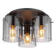 Plafondlamp TULIVAR ø37CM  E27 (Grote Fitting) Grijs 3-Lichts Smoked