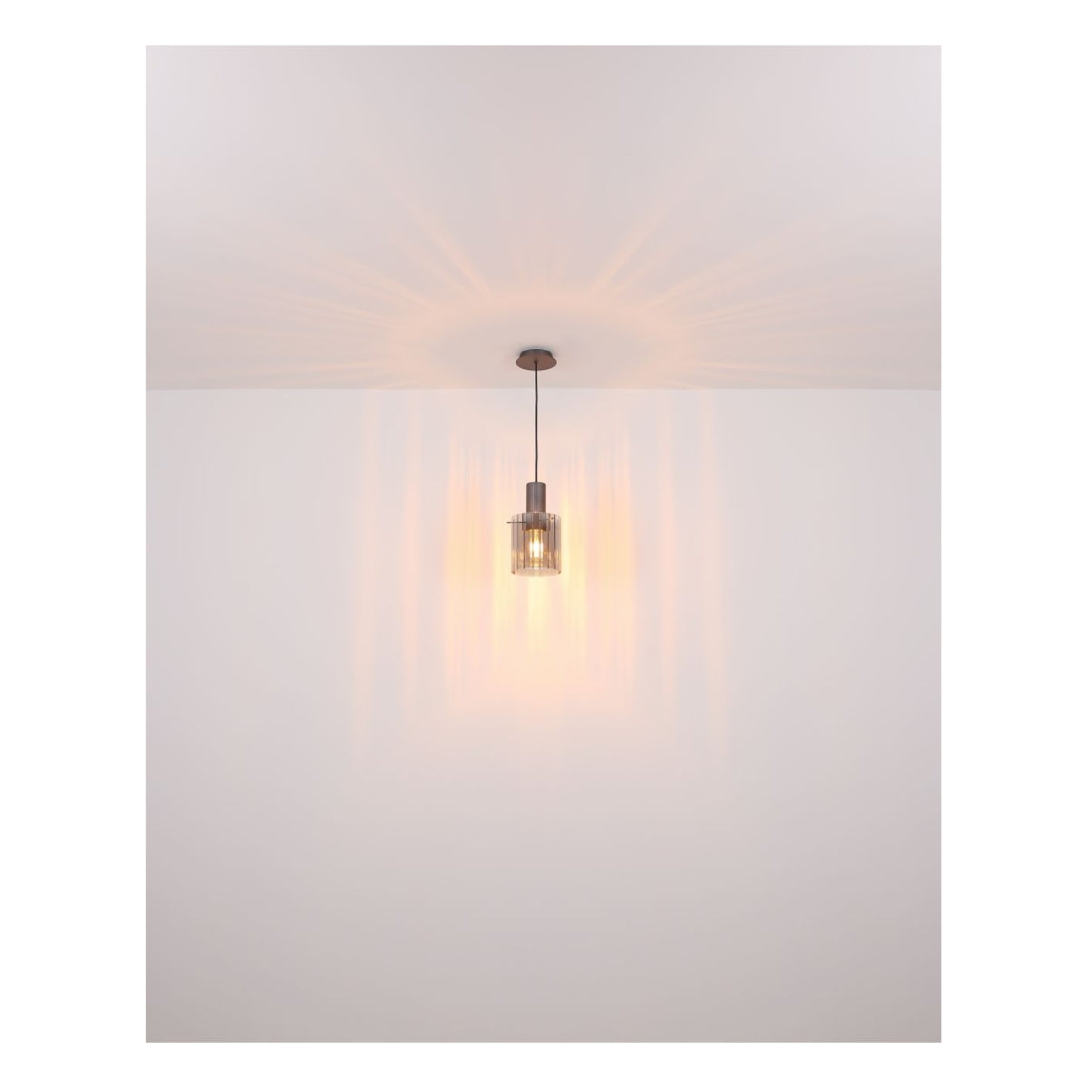 Plafondlamp TULIVAR ø37CM  E27 (Grote Fitting) Grijs 3-Lichts Smoked