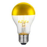 LED kopspiegel Filament lamp 4W | A60 | Goud | 2700K - Warm wit - vooraanzicht lamp aan