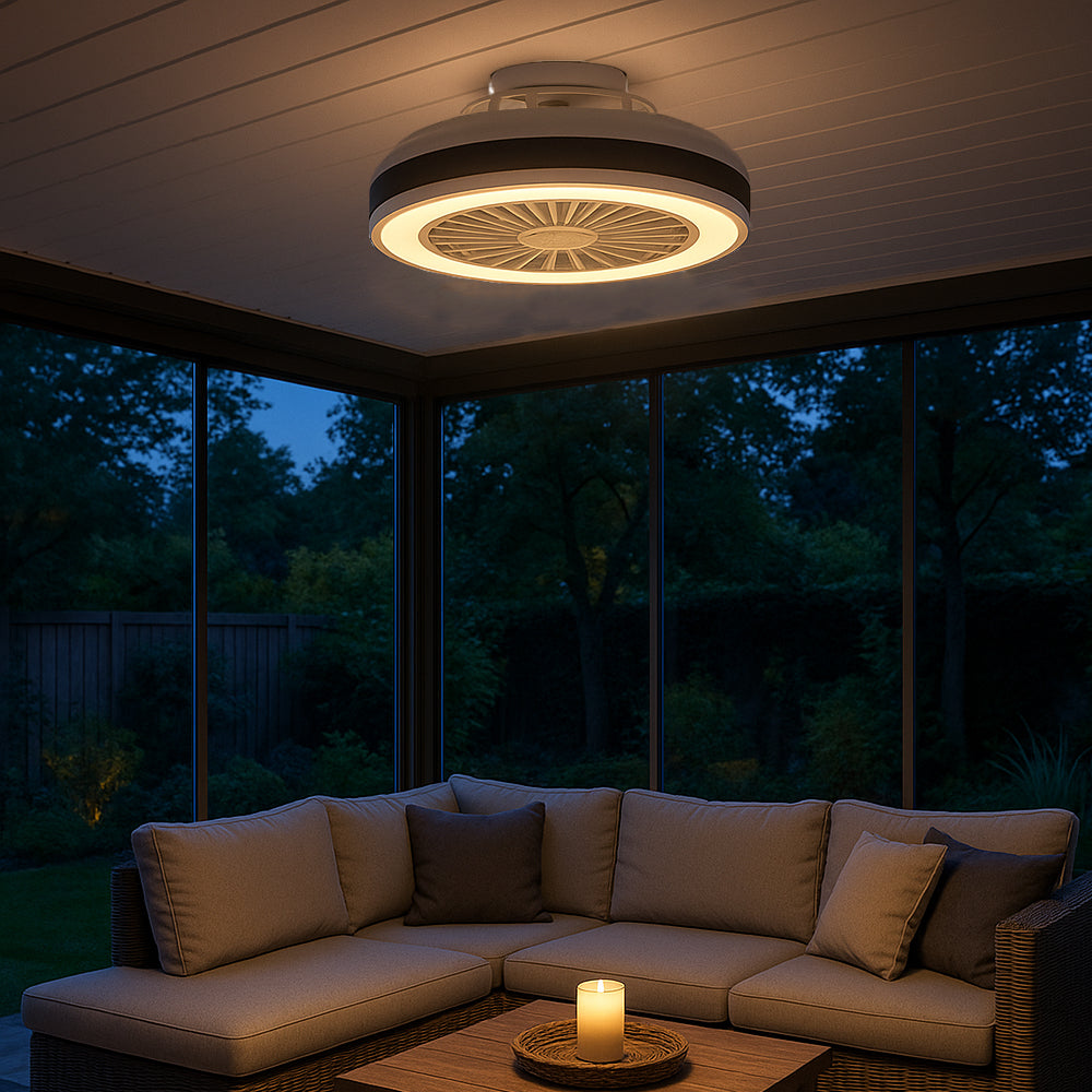 LED-Deckenventilator | Schwarz Weiß | 36W | 2880 Lumen | CCT – Farbwechsel | Dimmbar