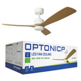 LED-Deckenventilator | Weiß mit Holz | 18W | 1440 Lumen | CCT – Farbwechsel | Nicht dimmbar
