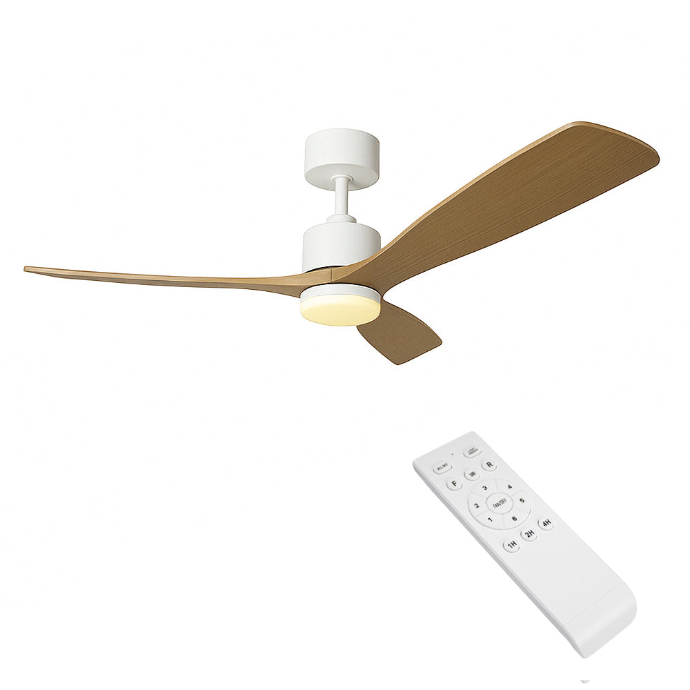 LED-Deckenventilator | Weiß mit Holz | 18W | 1440 Lumen | CCT – Farbwechsel | Nicht dimmbar