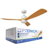 LED-Deckenventilator | Holz + Weiß | 18W | 1440 Lumen | CCT – Farbwechsel | Nicht dimmbar
