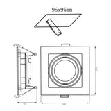 Vierkante spot armatuur | Wit | Enkel | 95x95mm