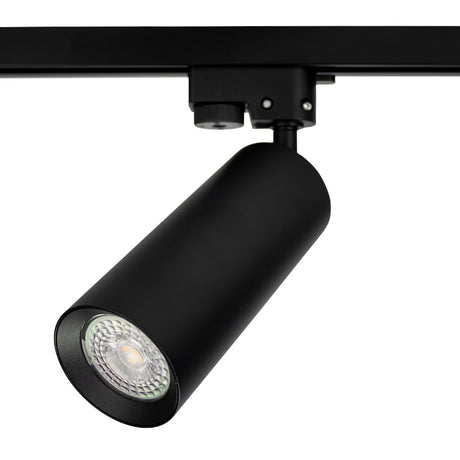 LED 1-fase Railspot met GU10 fitting | Zwart | Uit foto vooraanzicht