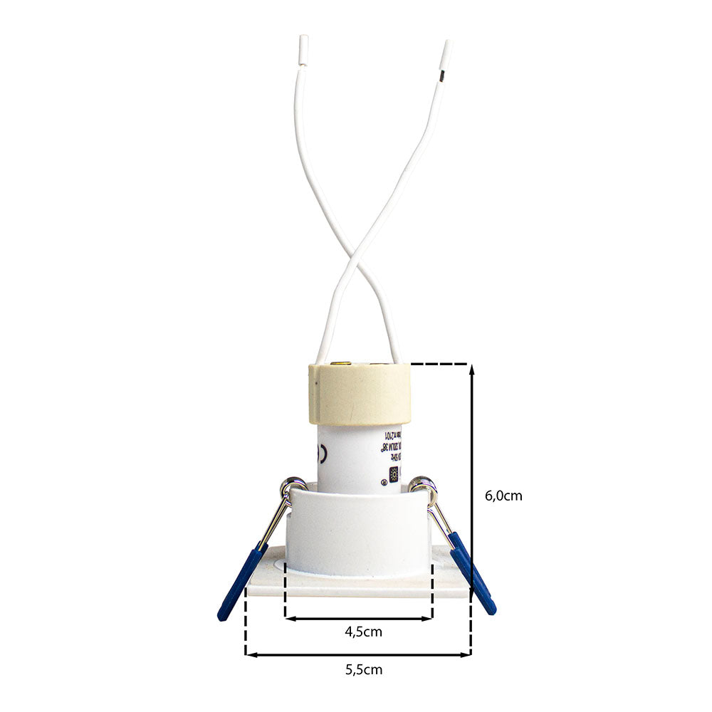 Witte mini badkamer inbouwspot Ø42mm | Waterbestendig | Enkel | Vierkant