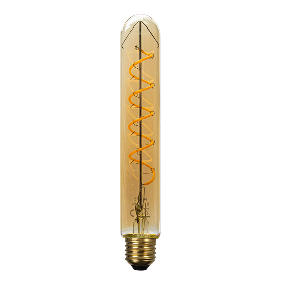 LED Filament Amber lamp | Dimbaar | 4W | Tube | E27 - 2400K - Extra warm wit | vooraanzicht