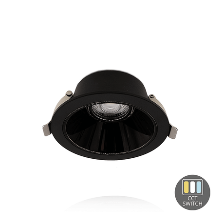 LED DOWNLIGHT | KERBER | CCT-SWITCH | Ø200MM | 20W | ZWART | Uit foto