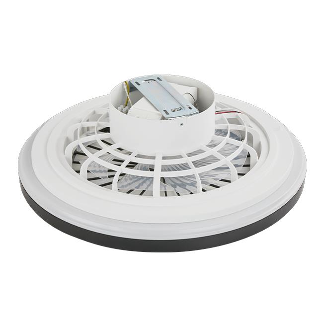 Plafondventilator wit met zwarte rand | 50cm | 55 watt | 3000K - 5500K CCT | 15W waaier