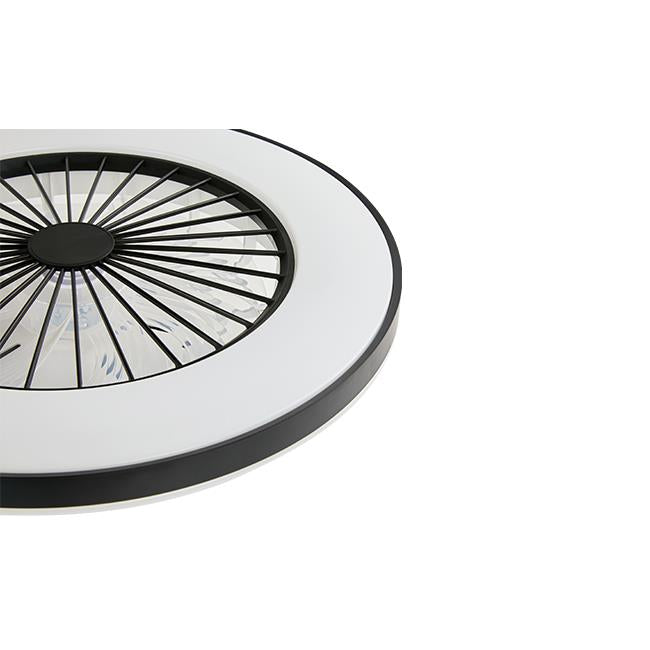 Plafondventilator wit met zwarte rand | 50cm | 55 watt | 3000K - 5500K CCT | 15W waaier