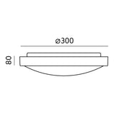 LED Plafondlamp-12 watt-Wit-4000K (naturel wit)-met afmetingen