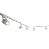 LED 1-fase Rails - Wit - 3 meter - Inclusief 5 railspots - vooraanzicht - close up - lamp aan