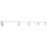 LED 1-fase Rails - Wit - 3 meter - Inclusief 5 railspots - vooraanzicht - lamp aan