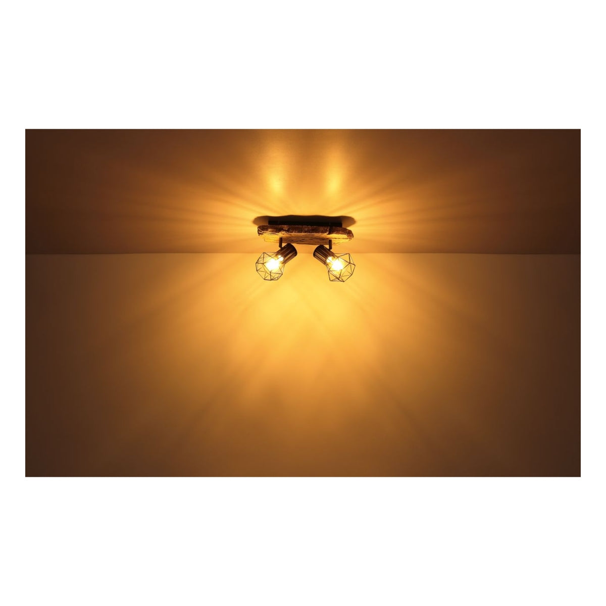 Aufbaustrahler PRISKA 2-flammig Holz E27