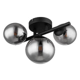 plafondlamp met 3 glazen bollen met G9 fitting smoked - zonder lamp aan