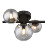 plafondlamp met 3 glazen bollen met G9 fitting smoked