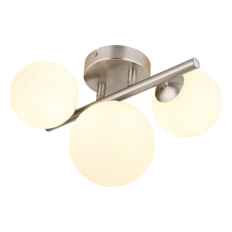 Plafondlamp RIHA 3.50 Watt G9 Nickel - 3 Lichts Opaal