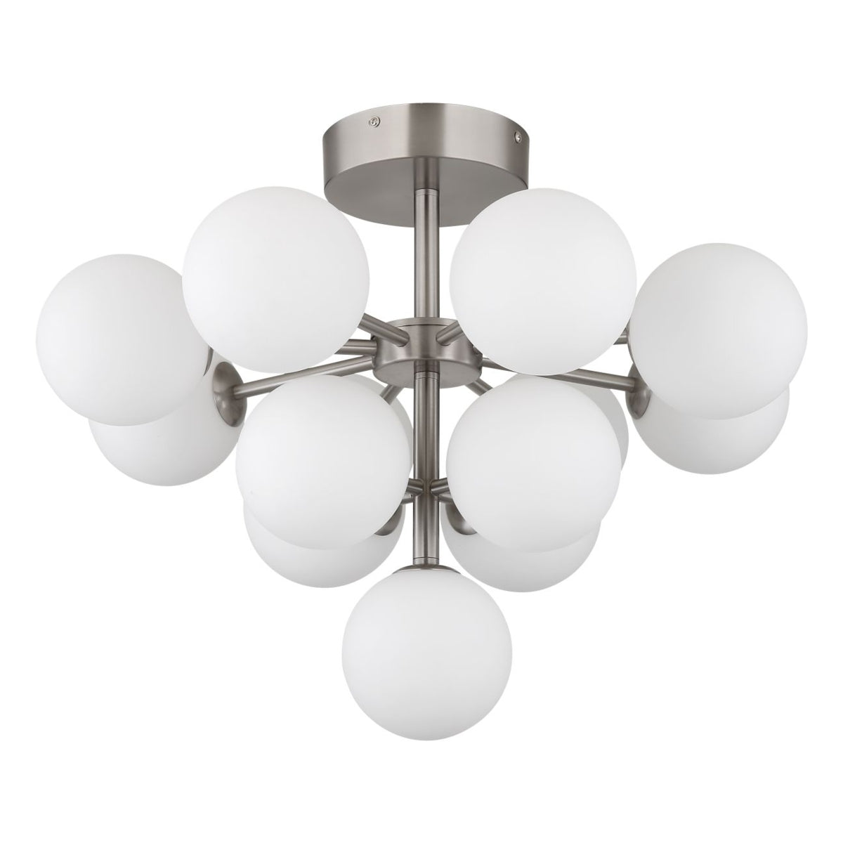 Plafondlamp GRAPPY ø56CM  G9 nickel matt 13-Lichts Opaal