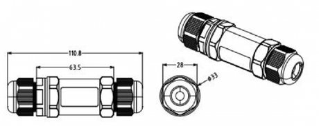 5Pin WATERPROOF KABEL CONNECTOR - Kabelverbinder IP68