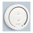 Weißer kabelloser Mi-Light-LED-Wanddimmer mit Ein-/Aus-Tasten und Helligkeitsregler, Vorderansicht.