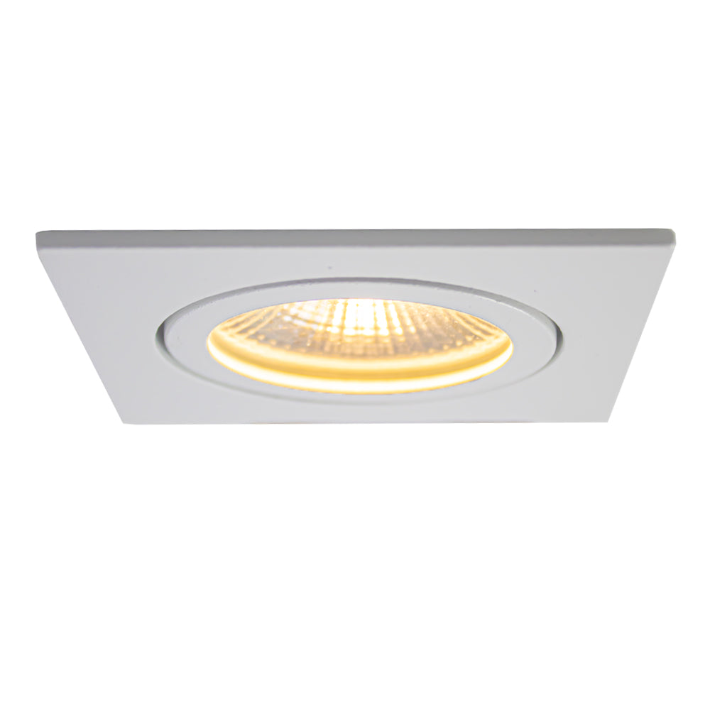 LED Dimbare inbouw spot 6W | Vierkant | Ø75mm | Wit | 2700K warm wit | Aan foto 1